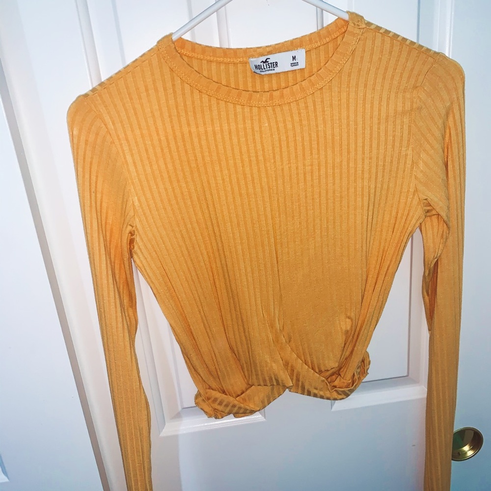 yellow long sleeve crop top